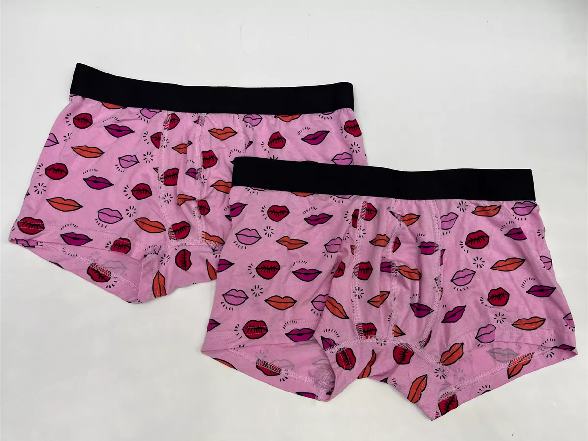 NEW MeUndies PINK KISS LIPS BRIEFS Underwear Mens Size SMALL LOT OF 2