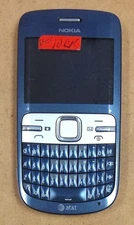 Nokia C Series C3-00 / C3 - Blue and Silver ( AT&T ) Rare Cellular Phone