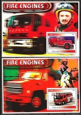 FIRE FIGHTING SOMALIA 2002 OLD AND NEW FIRE TRUCKS ON MINIATURE SHEETLET