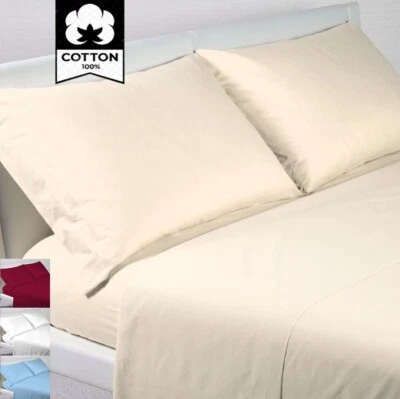 LENZUOLA Completo SOTTO Sopra MATRIMONIALE, Singolo 1,5p e FEDERE 100% Cotone