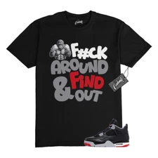 4 Bred Reimagined Black Cement Grey Varsity Red Summit White T Shirt Match GOR