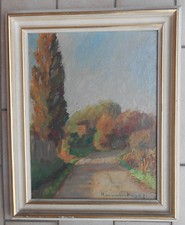 QUADRO DIPINTO AD OLIO SU CARTONE TELATO FIRMATO DATATO 1961 VIA DI CAMPAGNA