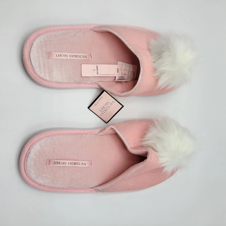 Zapatillas VS Victoria Ssecret Fuzzy Pom Rosa Suave Talla US L (9-10) Nuevas Foto 2 de 4