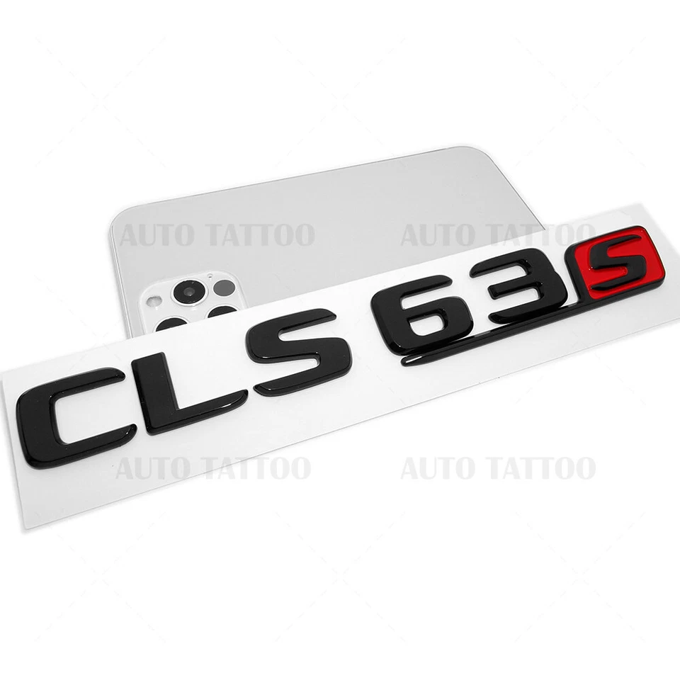 17+ Mercedes CLS 63 S AMG Letter Emblem Trunk Lid Logo Badge Gloss Black Red - Image 4 of 4