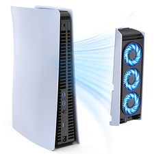 Upgraded Cooling Fan for PS5 Console,Quiet Efficient Cooler with LED Light