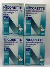 4 Nicorette Nicotine Gum 2mg 100x4 400 Pcs Coated White Ice Mint Exp 1/27