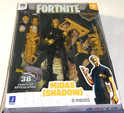 FORTNITE EPIC GAMES 2021 LEGENDARY SERIES GOLD MIDAS (SHADOW) 8 PIECE SET HTF!