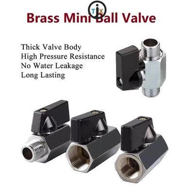 Mini Kugelhahn Innen/Außengewinde Druckluft Wasser Hahn Ventil Ball Valve Switch