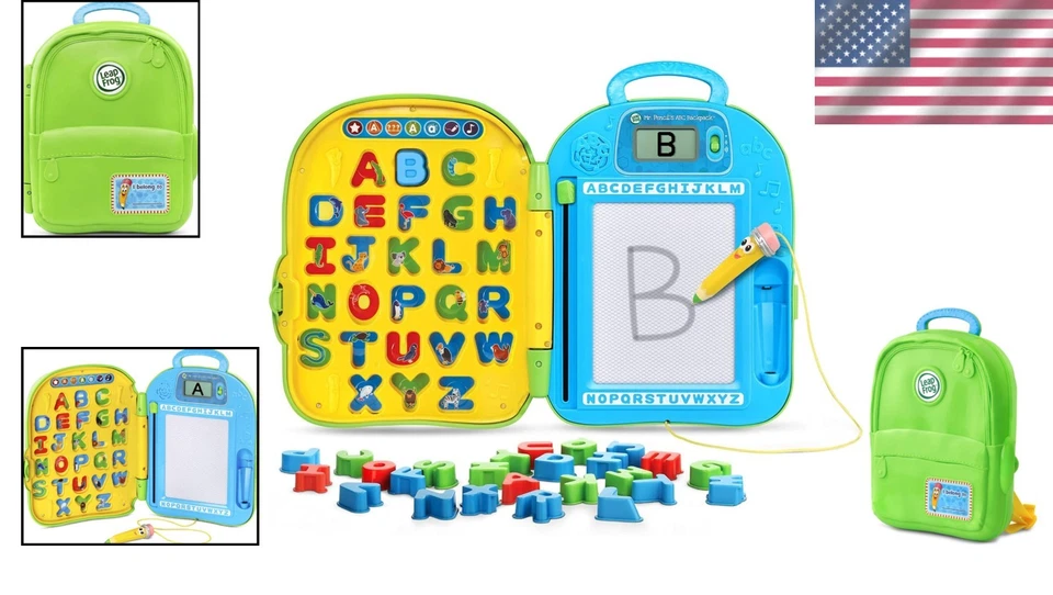 Green ABC Backpack by Mr. Pencil - 7 Educational Activities - Image 2 of 4