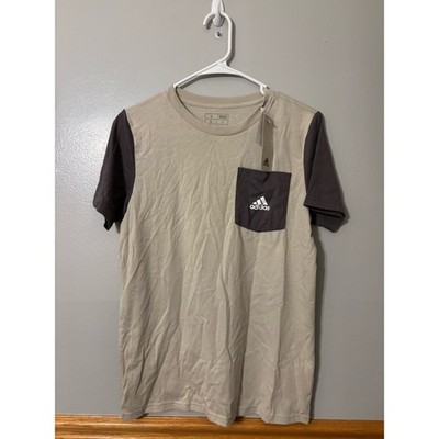 NWT Adidas Kids Pocket Tee Boys Large Cream