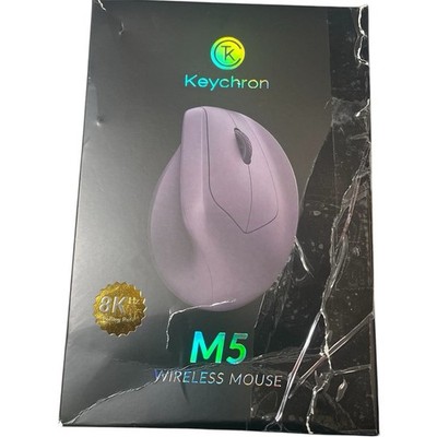 Keychron M5 8K Vertical Ergonomic Mouse, 2.4 GHz/Bluetooth + Wired - New OpenBox