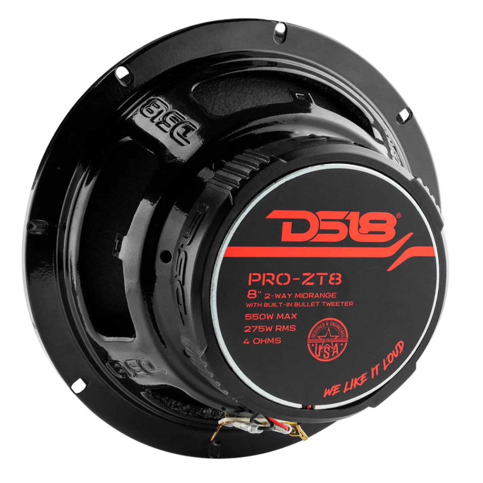 8" 275 Watt RMS 4-Ohm Motorcycle Mid Loudspeaker Built-in Tweeter DS18