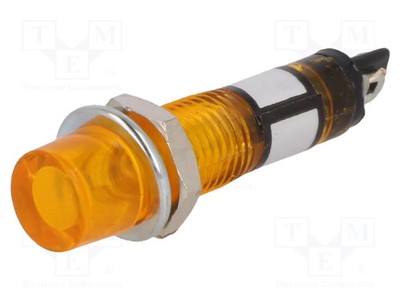 konkav orange IP20 Kontrollleuchte: mit Neonleuchte 12VAC