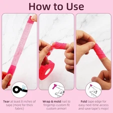 3 Rolls Thimble Tape for Hand Sewing Adjustable Nail Finger Protector Sew Thi...