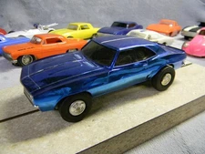 1/32 VINTAGE ELDON 1969 METALLIC CANDY BLUE CAMARO CALIFORNIA CUSTOM SLOTCAR