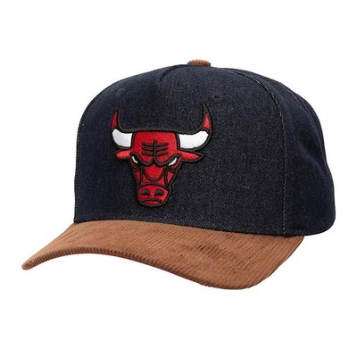 Mitchell & Ness NBA Cord D-Stressed Snapback Cap Chicago Bulls denim/brown Jeans