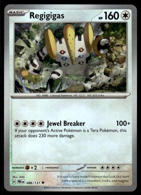Pokemon TCG Prismatic Evolutions #086/131 Regigigas (Pokeball) NM