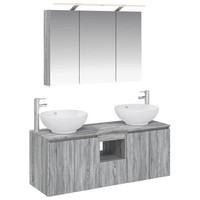 Vidaxl Badezimmerschrank-Set 4 Pcs Grau Sonoma Holzwerkstoff