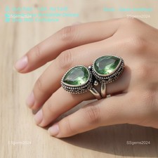 Green Amethyst Gemstone 925 Sterling Silver Ring Handmade Jewelry Ring For Gift