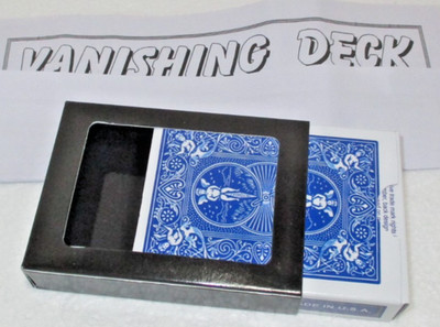 Vanishing Deck Disappearing ''BLUE'' Cards & Box Magic Trick - Close-Up, Street
