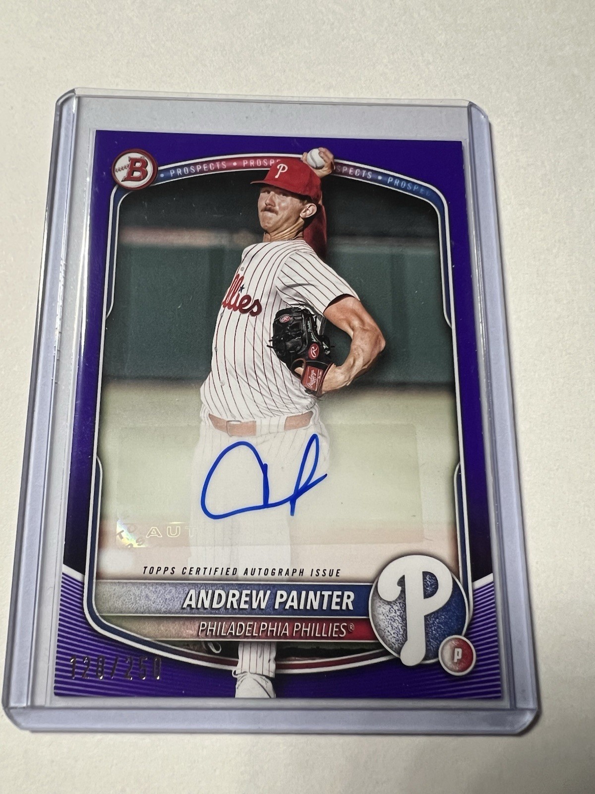 2025 Bowman Andrew Painter Auto Purple /250 Phillies #BPA-AP