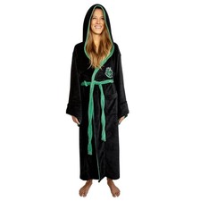 Harry Potter Slytherin Hooded Bathrobe for Adults One Size Fits Most