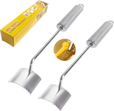 2 Pcs Corn Peeler for Corn on the Cob, Stainless Steel Serrated Blade Corn Re...