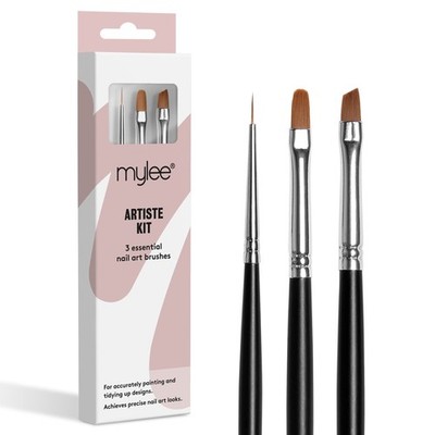 Mylee Artiste Nagelpinselset, 3x Pinsel Design für Gel Art Kit 