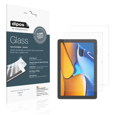 2x Schutzfolie für Digma Z10 matt - Anti-Shock 9H Folie dipos Glass