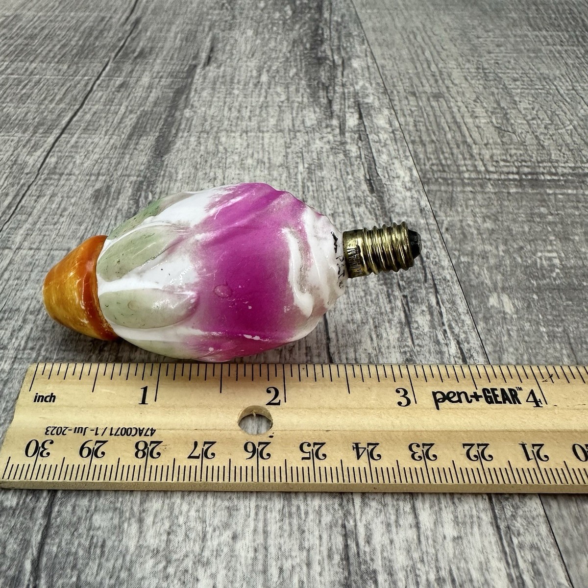 Antique C6 Figural Floral Flower Bud Milk Glass Christmas Light