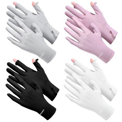 4 Pairs UV Sun Protection Touchscreen Gloves Breathable Full Finger Set
