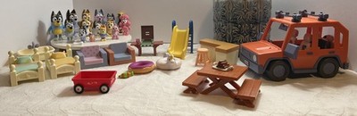 Bluey -  Friends & Family Figures, Car, Furniture And Accessories Lot