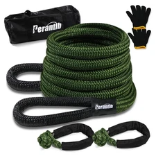 Kinetic Recovery Rope 1" x 30ft 33000lbs Tow Rope with Soft Shackle and Glove