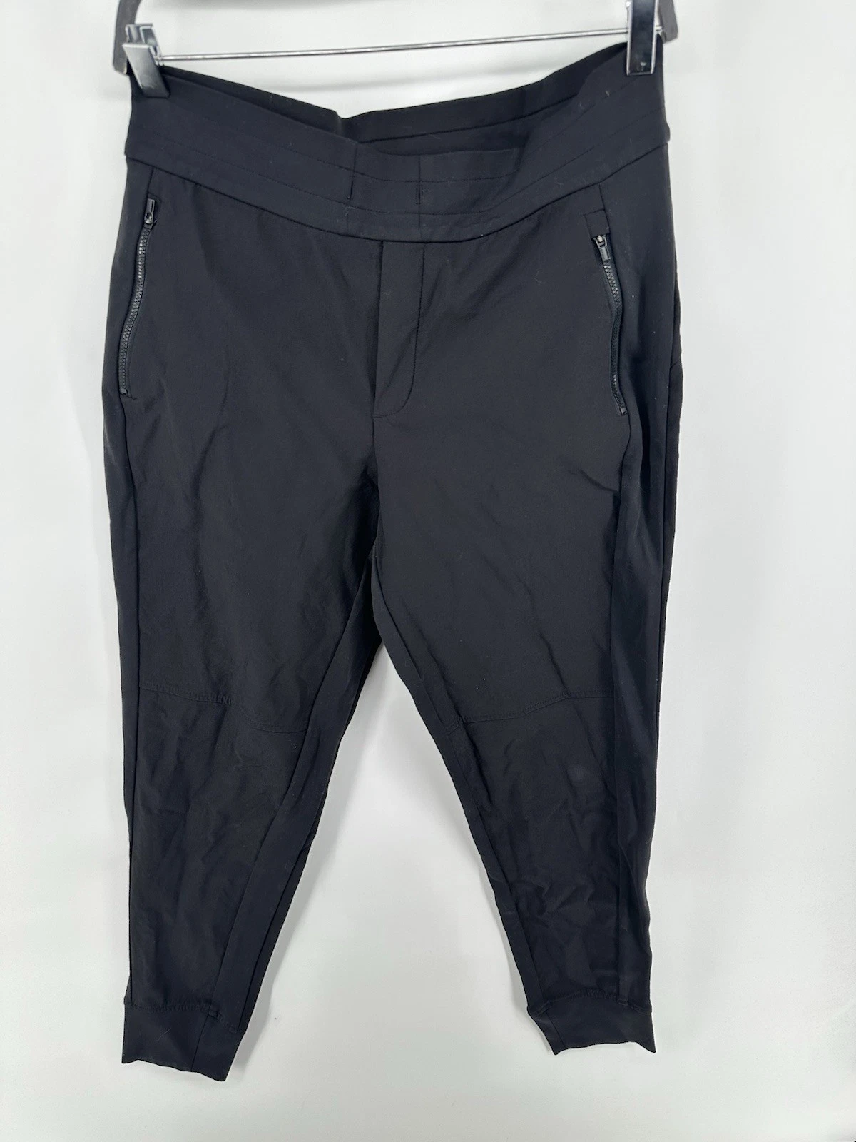Athleta Headlands Hybrid Trek Jogger Pants Women's 10 Black Drawstring F1
