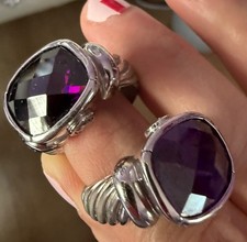 amethyst rings set in silver size 6