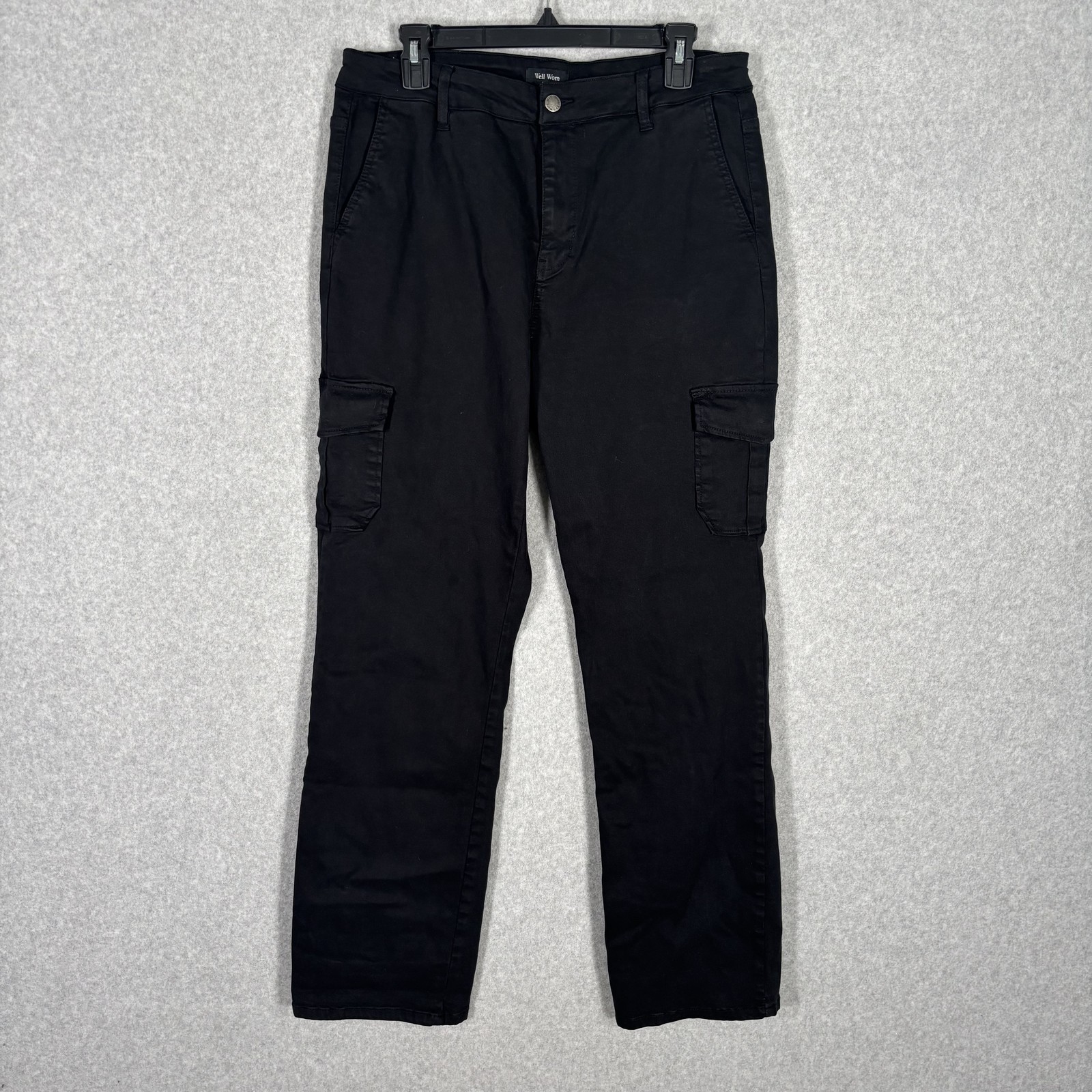 Well Worn Black Stretch Cargo Chino Pants for Workwear Hiking Camping Comfort