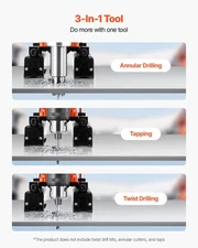 New Magnetic Drill Press, 1400 W, 2 inch Boring Diameter, 0-750 RPM Speed, Reve