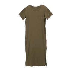 EVERLANE The Organic Weekend Maxi T-Shirt Dress Olive Gray Size SMALL