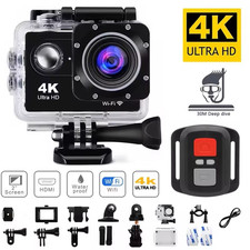 Caméra d'Action UHD 4K Go Pro Étanche Écran 2.0 WiFi Video Sous-Marin Waterproof