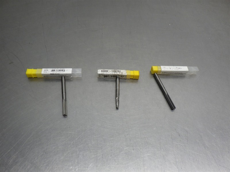 Lot of 3 NEW! Morse Carbide Reamers & End Mill Various Styles/Sizes (As Shown)