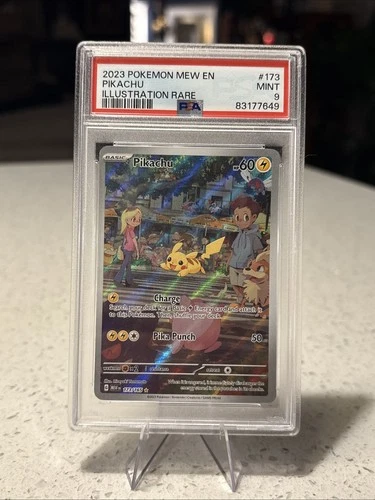 2023 Pokémon Pikachu Illustration Mew en 151, Rare Card 173/165, PSA 9