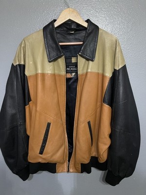 Vintage Leather Jacket / Archive Casa Picasso Leather (Bomber) Abstract Art Back