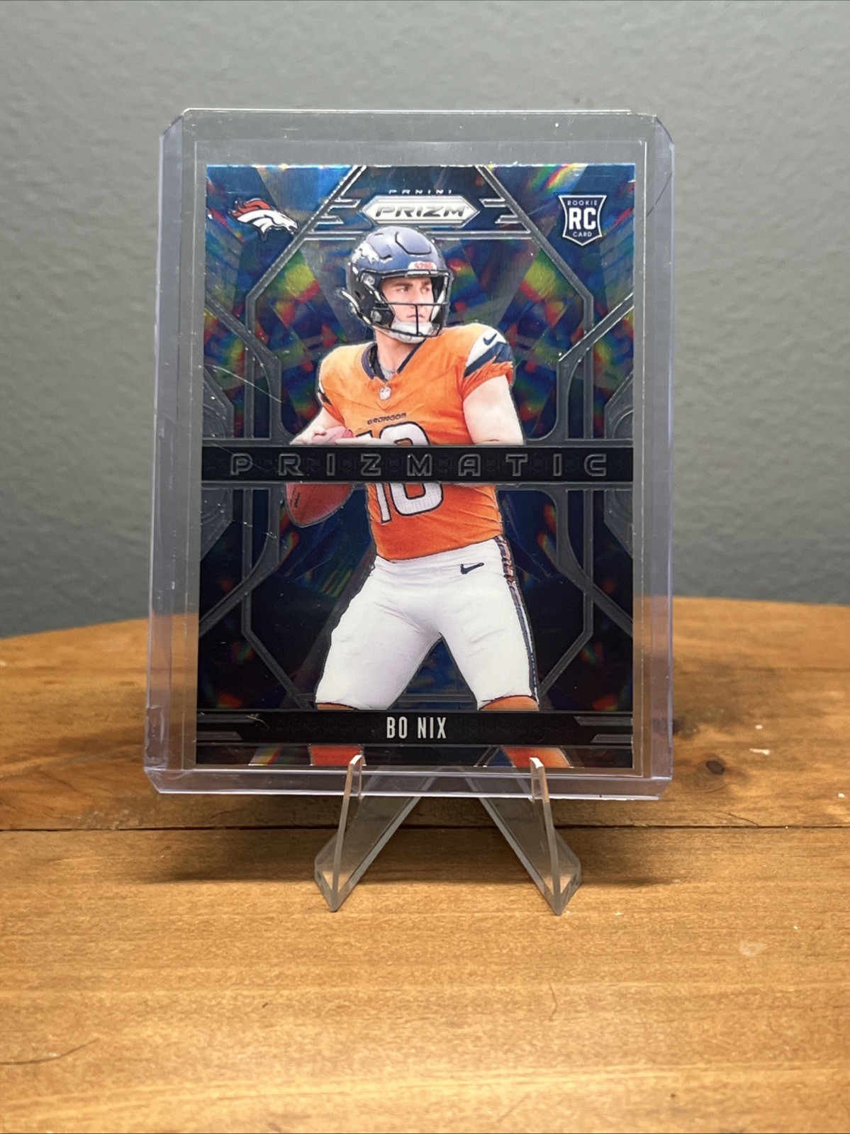 2024 Panini Prizm Prizmatic Green Wave Prizm Bo Nix #11 Rookie RC