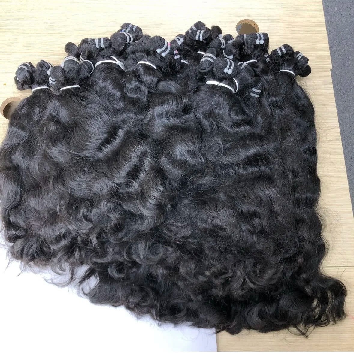 Burmese Curly Raw Human Hair Extensions