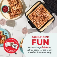DASH No-Drip Waffle Maker- Four Molds, Nonstick made for family breakfast