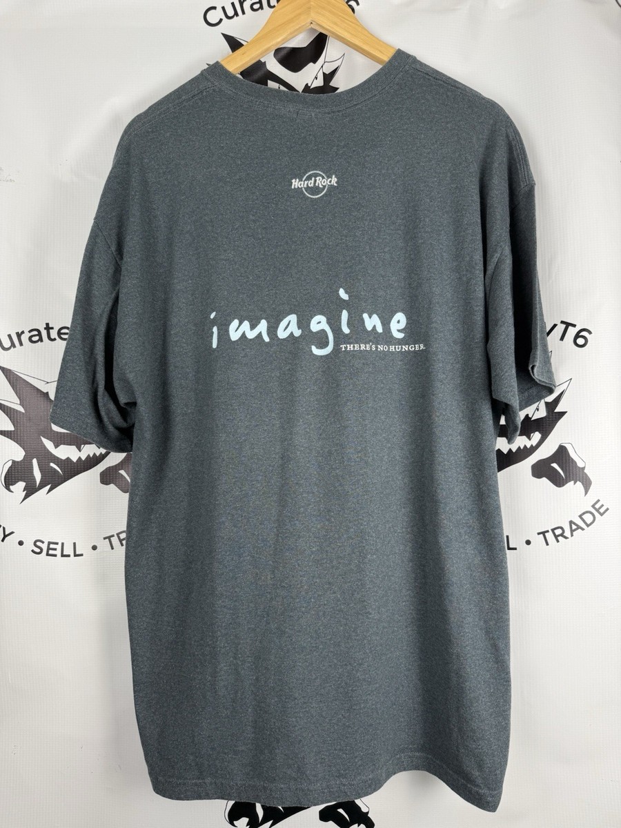 Vintage  John Lennon Imagine Hungerthon  XL Short Sleeve T Shirt Self Portrait View 2