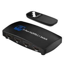 8K 3-Port HDMI 2.1 Switch Duplicator Adapter Splitter 144Hz 3 in 1 out