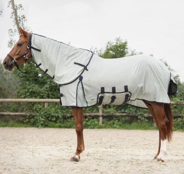 QHP Fliegendecke mit Halsteil und Maske grau - Bild 3 von 4