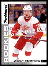 2018-19 Upper Deck Parkhurst Rookies Previews Michael Rasmussen RC Detroit Red