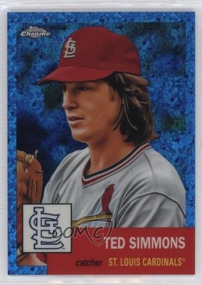 2022 Chrome Platinum Anniversary Blue Mini-Diamond Refractor Ted Simmons 10ak